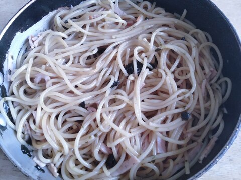 フライパンで！味付け海苔パスタ